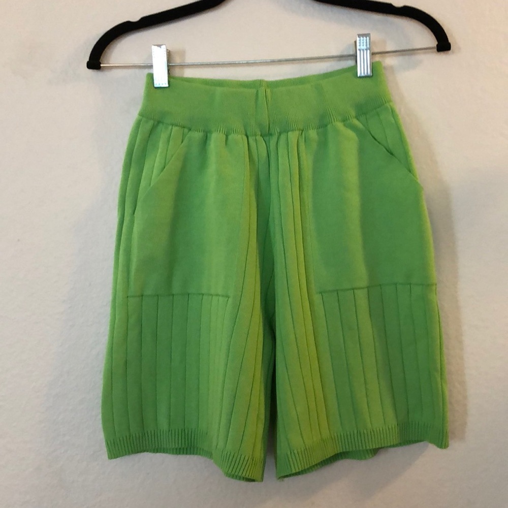 Lime Green Ribbed Shorts size small